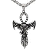 Ancient Egyptian Ankh Necklace Stainless Steel Eye of Ra Aunk Pendant