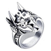 Ancient Egyptian God Anubis Ring Silver Stainless Steel Anpu Band Top View