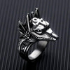 Ancient Egyptian God Anubis Ring Silver Stainless Steel Anpu Band