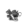Anglerfish Necklace Stainless Steel Black Seadevil Nautical Pirate Pendant Flat View