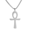 Ankh Necklace Silver Stainless Steel Ancient Egyptian Aunk Amulet