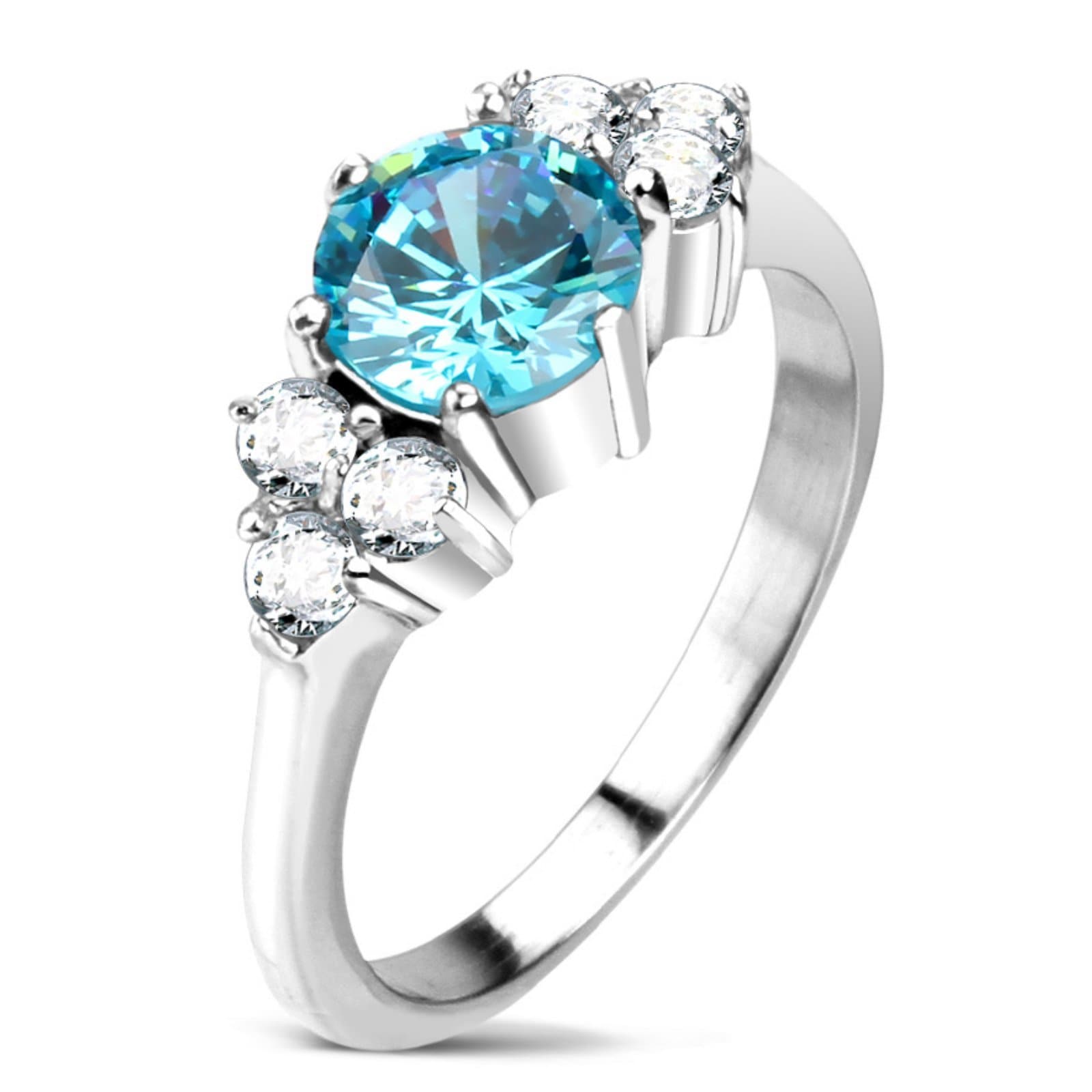925 Sterling Silver Aquamarine CZ March Birthstone Charm – Crystal Claw Charm, Jewellerybox Brand, New With Tags