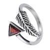 Arrow Ring Silver Stainless Steel Adjustable Archery Thumb Band Left View