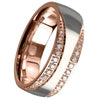 Art Deco Rose Gold Anniversary Ring Cubic Zirconia Wedding Band Right View