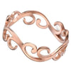 Art Nouveau Boho Ring Rose Gold Stainless Steel Bohemian Band Bottom View