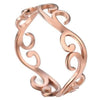 Art Nouveau Boho Ring Rose Gold Stainless Steel Bohemian Band Right View