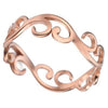 Art Nouveau Boho Ring Rose Gold Stainless Steel Bohemian Band Top View