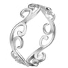 Art Nouveau Boho Ring Silver Stainless Steel Bohemian Band