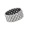 Basket Weave Ring Silver Stainless Steel Anniversary Handfasting Wedding Band Top View