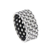 Basket Weave Ring Silver Stainless Steel Anniversary Handfasting Wedding Band Right View