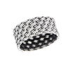 Basket Weave Ring Silver Stainless Steel Anniversary Handfasting Wedding Band