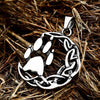 Bear Claw Necklace Silver Stainless Steel Celtic Viking Moon Pendant Right View