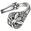 Bee Spoon Ring Silver Stainless Steel Garden Insect Boho Band Bottom View