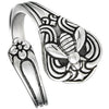 Bee Spoon Ring Silver Stainless Steel Garden Insect Boho Band Right View