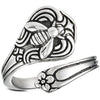 Bee Spoon Ring Silver Stainless Steel Garden Insect Boho Band