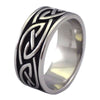 Black and Silver Stainless Steel Men's Celtic Rings 1