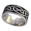 Black and Silver Stainless Steel Men's Celtic Rings  2