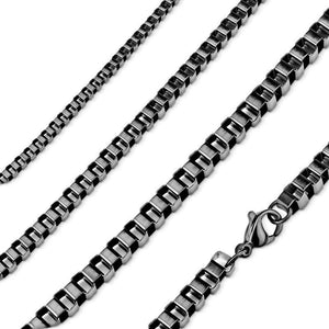 Black Box Chain Stainless Steel Necklace 2mm 18-20-inch