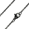 Black Cable Chain Womens Stainless Steel Necklace 1.6mm