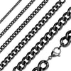 Black Curb Chain Stainless Steel 3mm Wide Necklace Right View