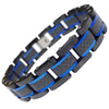Black Electric Blue Carbon Fiber Bracelet
