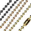 Black/Rose/Gold Ball Chain Stainless Steel Necklace 3-4mm 15-22 Inch