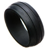 Black Silicone Ring Flexible Rubber Wedding Band 1