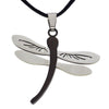 Black Stainless Steel Dragonfly Pendant Necklace for Women 2