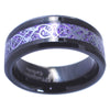 Black Tungsten Celtic Dragon Rings Purple Carbon Fiber 1