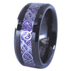 Black Tungsten Celtic Dragon Rings Purple Carbon Fiber 2