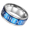 Blue Viking Rune Spinner Ring Celtic Norse Anti-Anxiety Band Bottom View