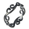 Boho Art Nouveau Ring Black Stainless Steel Filigree Bohemian Band