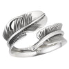 Boho Style Stainless Steel Wrap Around Feather Thumb Ring