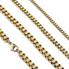 Box Chain Necklace Gold Stainless Steel 2mm 3mm 4mm 18-24 Inch