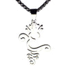 Buddhist Aum Necklace Stainless Steel Jainism Hindu Om Pendant