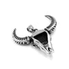 Bull Skull Necklace Silver Stainless Steel Buffalo Head Pendant Back View