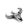 Bull Skull Necklace Silver Stainless Steel Buffalo Head Pendant Right View