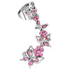 Butterfly Ear Crawler Surgical Steel Post Cuff Pink Cubic Zirconia