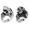 Cat Skull Ring Stainless Steel Cybergoth Saber Tooth Tiger Band