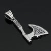 Celtic Axe Necklace Stainless Steel Norse Warrior Viking Pendant Flat View