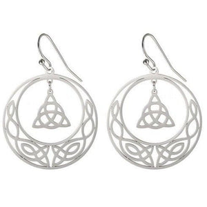 Celtic Circle Knot Earrings Stainless Steel Trinity Triquetra