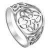 Celtic Circle Knot Ring Womens Stainless Steel Trinity Star Band Right View