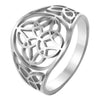Celtic Circle Knot Ring Womens Stainless Steel Trinity Star Band
