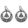Celtic Circle Trinity Knot Earrings Black Stainless Steel