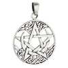 Celtic Crescent Pentacle Necklace 925 Sterling Silver Moon Pagan Star Pendant Right View