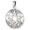 Celtic Crescent Pentacle Necklace 925 Sterling Silver Moon Pagan Star Pendant