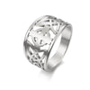 Celtic Cross Ring Stainless Steel Nimbus Crucifix Thumb Band Left View