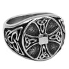Celtic Cross Signet Ring Stainless Steel Trinity Knot Band