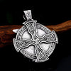 Celtic Cross Warrior Necklace Stainless Steel Viking Raven Pendant Backside
