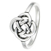 Celtic Dara Knot Ring Womens 925 Sterling Silver Norse Viking Band Left View